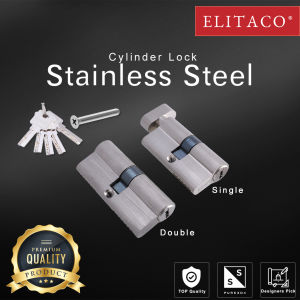 ELITACO Door Lock Cylinder thumb turn Double Key Two Side Key Entrance 60mm 70mm 90mm Silver
