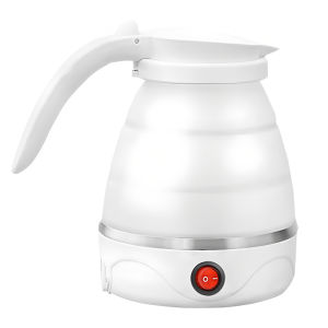 Portable Travel Foldable Electric Kettle 600ml Food-Grade Silicone Collapsible Water Boiler Fast Heating Dual Voltage