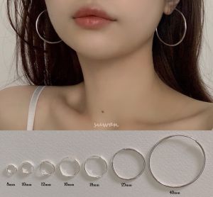 [ได้รับการรับรองเงินแท้] Suwann.na.shop [ราคาต่อคู่] ต่างหู ต่างหูเงินแท้ ต่างหูห่วง ต่างหูห่วงเงิน