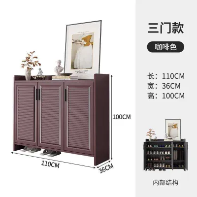 Outdoor Courtyard Waterproof And Sunscreen Storage Cabinet. Nordic Style Home Entrance Villa Storage Cabinet. All-aluminum Shoe Cabinet. 2025 New Model.