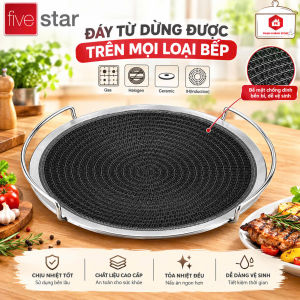 Chảo Nướng Chống Dính Blackcube Fivestar Plus 3 Lớp Chống Dính 34cm Sử Dụng Được Trên Mọi Loại Bếp