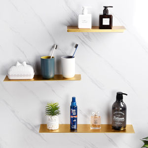 Bathroom Toilet Racks Space Aluminum Brushed Gold Dressing Table Toilet Washstand Storage Bathroom Organizer Shelf