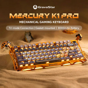 GravaStar Mercury K1 Pro 75% Wireless Mechanical Gaming Keyboard – Premium Design Dual RGB Lighting Tri-Mode Connectivity & Custom Kailh Switches