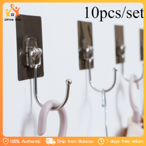 10pcs Hooks Wall Sticker Transparent Multifunctional Sticker Hook Home Kitchen Organized Hook