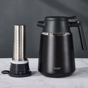 กาน้ำเก็บอุณหภูมิความร้อน-เย็น สแตนเลส SUS 304 มีที่กรองชา หูจับ ขนาด 1800 ml. PJ-3123