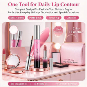 Liquid Lip Liner And Lip Brush 2 In 1 Dual Ended Long Lasting Waterproof Matte Lip Liner Pen Smudge Proof Precision Lip Makeup