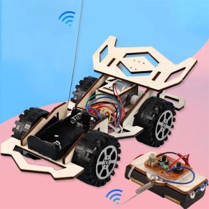 CHENJIE Phát triển sự quan tâm Đặc biệt DIY Đồ chơi RC Đồ chơi giáo dục Gỗ Mô hình lắp ráp Xe đua RC Xe 4 CH Mô hình xe đua