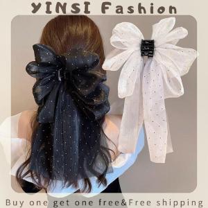 YINSI Fashion Large Bow Hair Claw Clip Super Fairy Temperament Headdress Women Hair Clip Sweet Hair Accessories