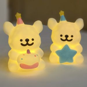 QIHUISHI Đèn ban đêm gấu dễ thương với thiết kế hình ngôi sao cho phòng của bé phát sáng dịu Đèn đầu giường Quà Tặng trẻ em và bạn bè hoàn hảo