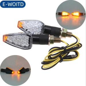 E-WOITD 14LED Motorcycle Turn Signal Lamp Amber Light Indicator Universal 12V