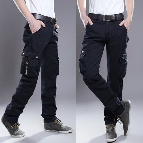 Men Cargo Pants Multi-Pocket Military Tactical Joggers Cotton Male Casual Trousers  Plus Size Khaki Black Army Pantalon Militaire
