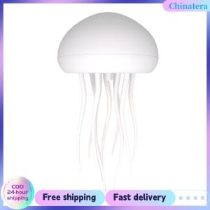 [Chinatera Flagship Store]Cartoon Jellyfish-Shape Night Light Voice Control Type-C Charging LED Ambient Night Lamp RGB Gradient Flexible Tentacles