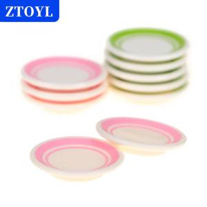 [COD] ZTOYL ของเล่น1:12สำหรับบ้านตุ๊กตาจานสีสันสดใสขนาดเล็ก5ชิ้น ถุง