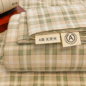 Dansunreve กริดผ้าปูที่นอนผ้า Flat Sheet ผ้าปูที่นอน สไตล์เรโทร สีแดงคริสต์มาส/ซองอั่งเปา 6 ฟุต 5 ฟุต 3 ฟุต 床单