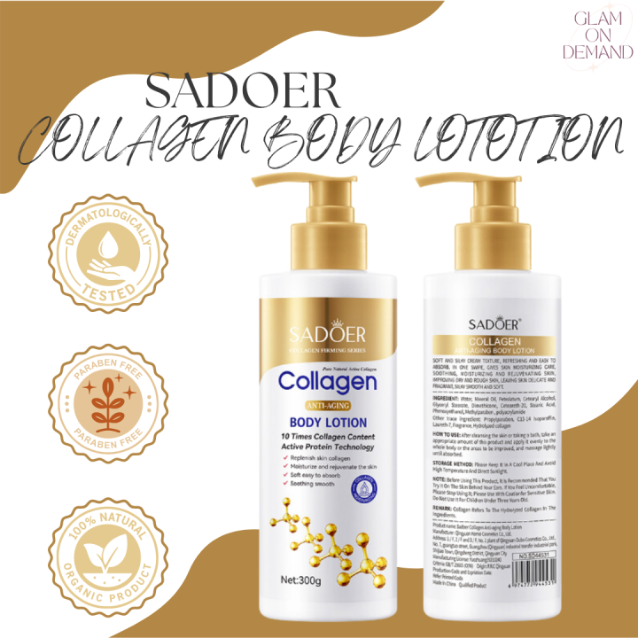 SADOER Collagen Body Lotion 300g Whitening Beauty Lotion Moisturizing Anti Aging Lighten Dark Skin - Lazada | Lazada PH