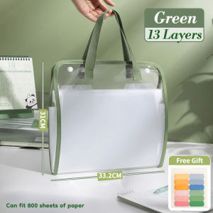 A4 Transparent Expanding File Folder 13 Layers Document Organizers Portable  Large Capacity PVC