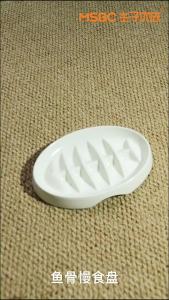 Unique fishbone slow-feeding bowl melamine slow-eater anti-choking food bowl pet bowl for dogs and cats cross-bordersupplies