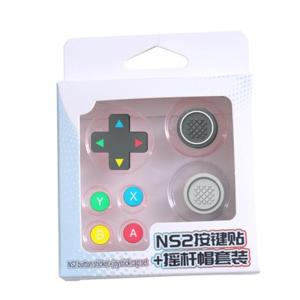 Thumb Stick Grip Caps Cover Protective Sticker Silicone D-pad Button ABXY Key Sticker Skin for NS2 Controller