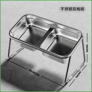 Dog Food Bowl 304 Stainless Steel Can Hold Grain and Water Snacks Cat Bowl No Black Chin