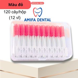 Set 120-200pcs Bàn Chải Kẽ Răng Silicon Siêu Mềm Chăm Sóc Răng Miệng Silicone Interdental Brushes Tăm Silicone (Hộp 12-20 vĩ)