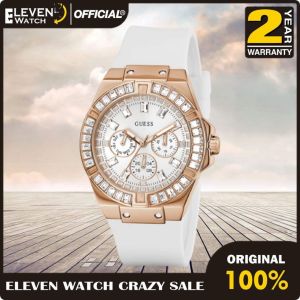 [Promo] Jam Tangan Wanita Guess GW0118L4 Venus White Sunray Dial White Silicone Strap Original Garansi 2 Tahun [✔COD][100% Authentic]