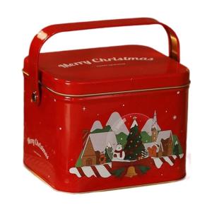 Festival Round Tin Storage Box Efficient Christmas Decoration Perfect For Gift Wrapping homes Organization Event