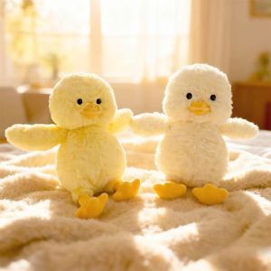 SIRENXI Vịt Vàng Thú nhồi bông vịt vàng Gối mềm Trang trí nhà cửa Thú nhồi bông vịt con Trang trí ghế sofa ô tô Phim hoạt hình Thú nhồi bông ngồi Quà Giáng Sinh