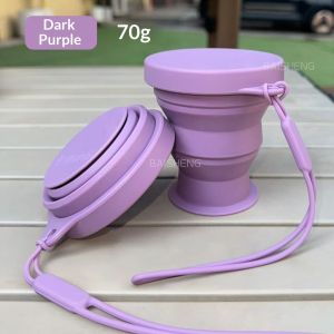 WH Wheatfield Life Store Collapsible Cup Popular portable water cup silicone cup outdoor high-temperature resistant travel compressed mouthwash trendy style soft and drop-resistant can be repeatedly folded easy to clean easy to store hot selling