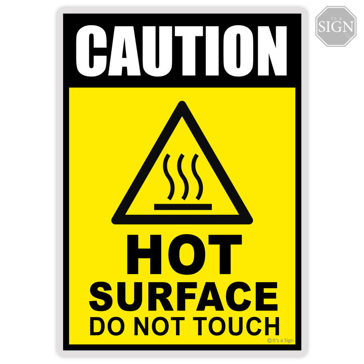 Hot Surface Do Not Touch Sign - Laminated Signage Label - A4 / A5 Size
