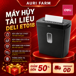 Máy Hủy Tài Liệu Chính Hãng Deli 15 lít ET018 Hủy Dạng Vụn Công Suất Lớn Dành Cho Văn Phòng Cá Nhân