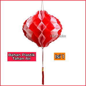[ISI 1] Lampion Honeycomb Merah Putih Tahan Air Dekorasi 17 Agustus HUT RI Lampion Tawon Plastik