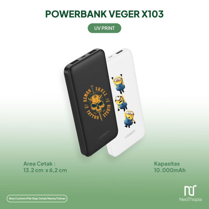 Powerbank Custom Print Uv Slim Original Cetak Nama Logo Karakter Foto Souvenir Promosi Lazada