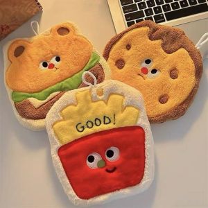 GOOD MOOD BEAUTY Fries Cookies Hamburgers Baking Hand Towel Cartoon Hanging Handkerchiefs Cute Quick Dry Towel