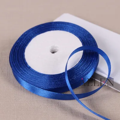 Allen Mall- Royal Blue Satin Ribbon Multi-size x Continuous 25 Yards for Bows Bouquet Gift Wrapping Wedding Decorations Etc.