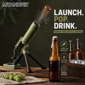 Mortar Beer Bottle Opener Hands Free Cap Launcher For Beer Soda Bottles Bar Party Creative Gift