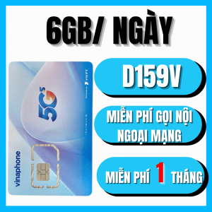 ( SẴN 1 THÁNG ĐẦU ) Sim 5G Vinaphone D159V / VD149 Tặng 6GB/ngày + Miễn phí nghe gọi  nhắn tin . Phí 159k/tháng . FREESHIP - CHƯA KÍCH HOẠT.