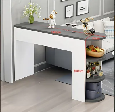 Alivia .Bar table with shelf （No with chair）Long table Simple wall bar table High-legged bar table