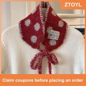 【ZTOYL】 Winter Girls Knitted Earmuffs Cute Color Women Dots Strap Ear Protection Lady Warm Versatile Earflap