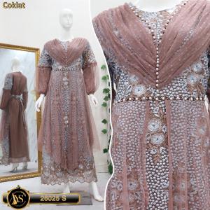 SALE !!! Gamis Pesta Mewah Terbaru Full Tille Bordir Premium 26010