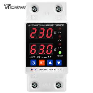 40A 220V Over Under Voltage Protector with LCD Display Adjustable Voltage Surge Protector for Household and Workshop