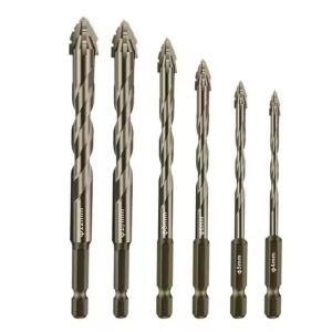 BESTOUR Serrated Eccentric Drill Bit Four-Edged High Hardness Concrete Drill Bit Set Multifunction Skewed Head Hexagonal Shank Drill Bit Set for 4/6Pcs Drilling Tool