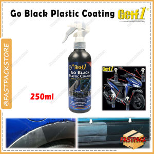 Getf1 Go Black Plastic Coating Waxing Special Black Parts Wiper Arms Bumper Side Mirror Cover Fog Lamp Motor Cove UV Remover Discolorations & Oxidation Car Care DIY Original Made In Malaysia 250ml