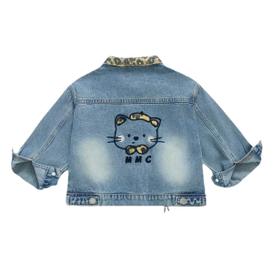Christmas gifts Halloween Girls Anime Denim Jacket Sanrio Spring Autumn New Childrens Fashion Cartoon Kawaii Jacket Little Girls Tops for Kids Gifts