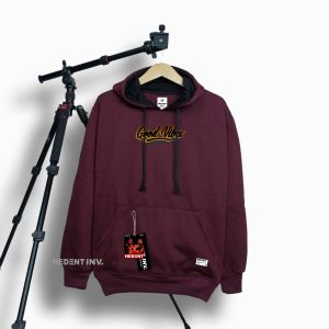 Jaket Hodie Cowok Bahan Tebal Warna Hitam List Goodvibes Aethetic Gravity Keren Terbaru Premium Distro Hedent Sweater Hoodie Pria Keren Terlaris Motif Simple Jumbo Oversize M XXL