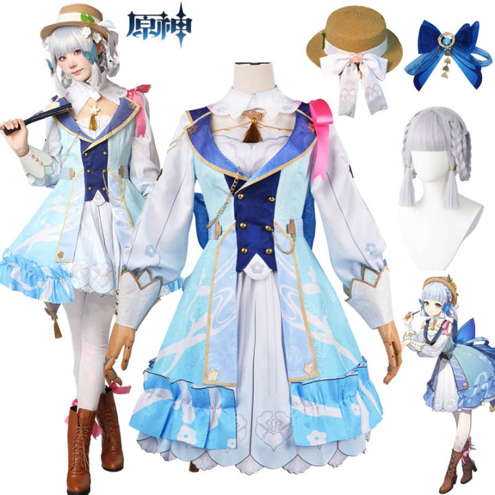 Anime Genshin Impact Kamisato Ayaka Cosplay Costume Egret Princess Skin ...