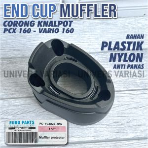 CORONG KNALPOT ANTI PANAS END MUFFLER END CUP VARIO 160 CBS ABS NEW PCX 160 NEW PENGGUNAAN MOTOR PEMASANGAN PLUG AND PLAY PNP PCX VARIO 160 CBS ABS 2021 2022 2023 2024 CORONG KNALPOT PELINDUNG MONCONG KNALPOT TAHAN PANAS PNP END MUFFLER MUFLER END CUP