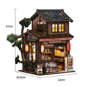 Magical DIY Book Nook Kits Miniature Doll House With LED Light 3D Puzzles Building Wooden Bookshelf Bookend Toy For Adults Gifts