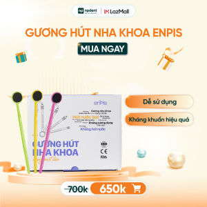 Gương hút nha khoa ENPIS bộ gương nha khoa kèm ống hút đa năng hỗ trợ hút và làm sạch kháng khuẩn (Hộp 100 chiếc)