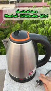 Ấm Siêu Tốc Inox 1.8L Ấm siêu tốc Electric Kettle 1L8 bằng inox 304. Ấm siêu tốc Inox loại lớn 1L8 Phukienprocare