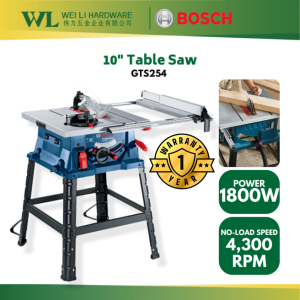 BOSCH Original GTS254 254mm 10" Table Saw With Stand 1800W/Bosch Table Saw/Mesin Potong Kayu